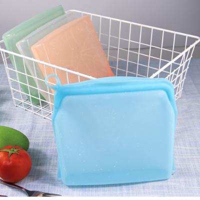 China Reusable Silicone Snacks Kitchen Freezer Food Storage Ziplock Bag Viable for sale