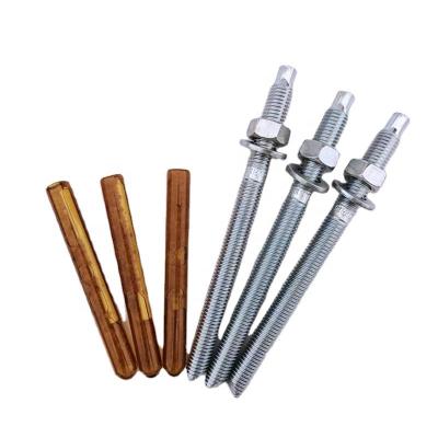 China Glass Curtain Wall Carbon Steel Galvanized Chemical Galvanized Anchor Bolt Stud Bolt Through Bolt M10-M24 for sale