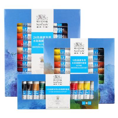 China Watercolor for kids 12/18/24/36Color winsor and newton watercolor set color premium pigment water watercolor paint kit tubular brand profession for sale