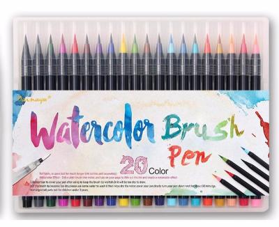 China Professional Brush Pen Professional Watercolor Brush Pens Set 20pcs for Drawing Real Brush Calligraphy Markers Pen for sale