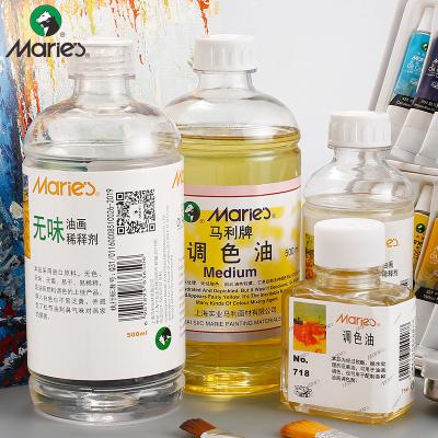 China Easy to Thin Paint 200, 500ml Marie Watercolor Thinner For Oil Art Painting Colorless Media Blending Fine Liquid Thinner for sale