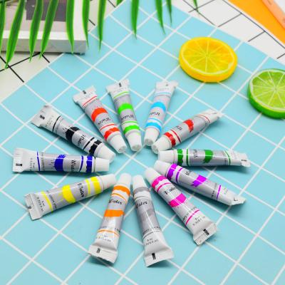 China Oil paints set for kids painting safe and non-toxic 12colors oil paint set with paint brush hair nylon opp bag for sale