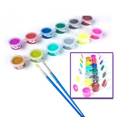 China 8colors Non-Toxic Color Cup Paint Non-Toxic 3ml/6ml Acrylic Watercolor Paint With Brush for sale