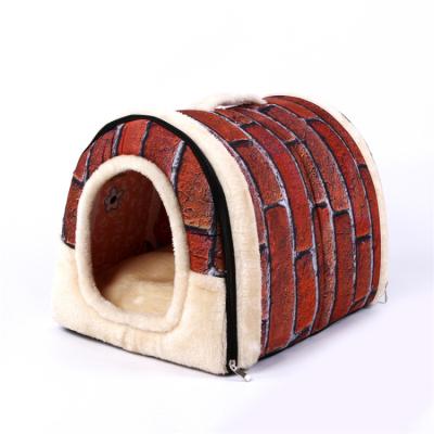 China Winter Multifunctional Foldable Removable Warm Fleece Indoor Warm Fleece Cats Kennel Tent Soft Bed House for sale