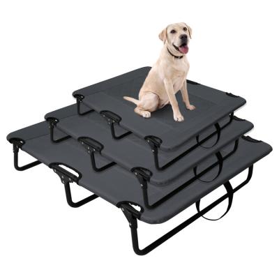 China Outdoor Waterproof Strong Load Bearing Waterproof Removable High Folding Pet Bed With Rustproof Metal Frame for sale