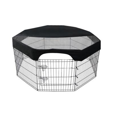 China Durable Waterproof Breathable Dog Playpen Mesh Cover Top With Shade Area To Prevent Pet Escape Indoor And Outdoor for sale