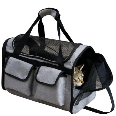 China Large Capacity Breathable Breathable Pet Carrier With Removable Cushion Bed Reinforced Bottom for sale