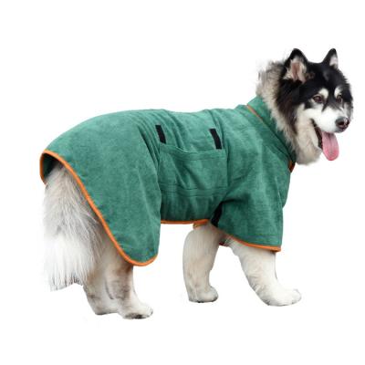 China Durable Adjustable Soft Pet Cats Dog Bathrobe Super Quick Drying Absorbent Towel For Small Medium Large Puppy Dogs for sale