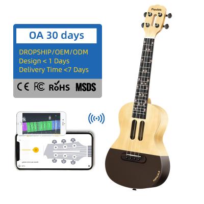 China Hot Sale Mahogany Smart Wooden Ukulele With Strings Tuning For Ukulele ConcertOA Pay OEM ODM Electric Musical Instrument for sale