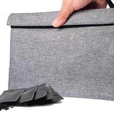 China Portable Custom Activated Smell Proof Case Carbon Lining Zipper Smell Proof Bag With Handle for sale