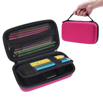 China Hard Shell Stationery Pen Box Girls EVA Pencil Case School Children Hard Zipper Large Capacity for sale