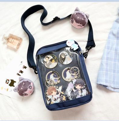 China Fashion Clear Window School Multifunctional Ladies Pin Display Anime Bags Girl Cosplay Ita Bag Custom for sale