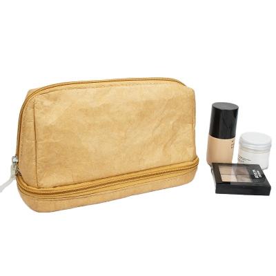 China Custom Large Capacity Travel Paper Waterproof Makeup Bags Tyvek Cosmetic Bag With Zipper for sale