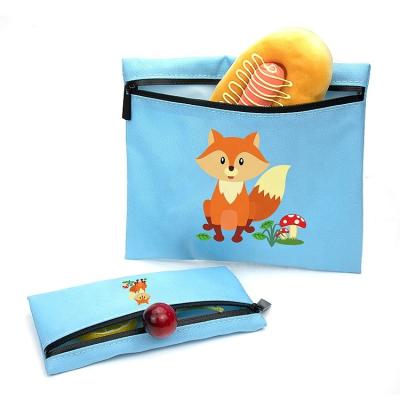 China Durable Custom Cartoon Printed Reusable Washable Lunch Snack Set Bags Eco Sandwich Bag for sale