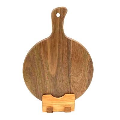 China Wholesale New Sustainable Plant Natural Wooden Chopper Round Acacia Cutting Board for sale