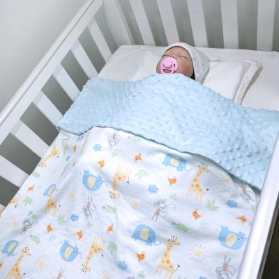 China 100% Sustainable Fine Quality Cotton Front Interlock Knitted Baby Blanket For Full-Season for sale