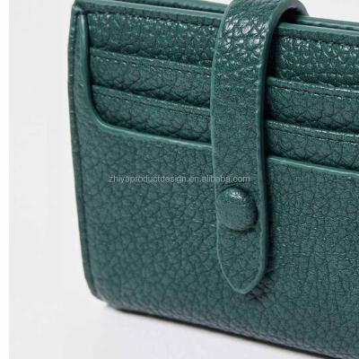 China ENGLAND STYLE ENGLAND Style Pu Credit Card Holder Bag Fold Over Teal Green Card Holder for sale