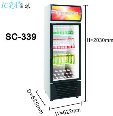 China COMPRESSOR 2020 hot selling premium cost-effective products 339 liter compressor beverage beverage display case fridge refrigerator for sale