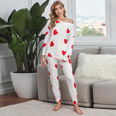 China European and American high quality home wear QUICK DRY long sleeve tie dye knit 2 piece women fashion pajama sleepwear set for sale