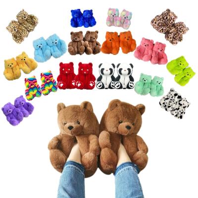 China Fashion Trend Winter Teddy Bear Slippers Plush Madame Shoe Women House Slipper Indoor Plush For Girls Bedroom Animal Teddy Bear Slipper for sale