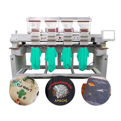 China Multicolor large format hotels 1-4 heads 9/12/15 needles flat monogram machine hat bag T-shirt embroidery machine for sale