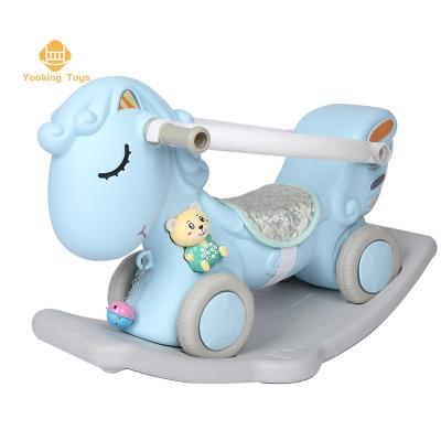 China Ride on Toy Blue Pink 2 in 1 Rocking Horse Christmas Ride on Toy for sale