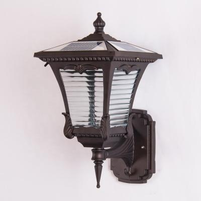 China New Garden Terrace Solar Waterproof Outdoor Chinese Lamp Outdoor Waterproof Rural Garden Lamp Tempered Glass Wall Lamp Outdoor Door Lamp for sale