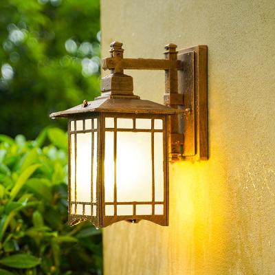 China Chinese style new balcony outdoor corridor l outdoor wall patio patio lamp simple and modern waterproof tempered glass creative hallway for sale