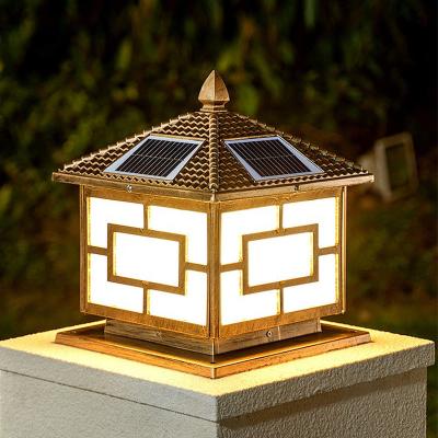 China Hot Sale Aluminum Decorative LED Solar Light Manufacturing LED Pillar Post Door Body Lamp Power Luminous Item Lighting Matrix Rohs Protection Flux for sale