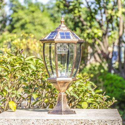 China Aluminum Solar Led Garden Pillar Light Waterproof Decoration And Lighting All In One Solar Powered Outdoor Luminous White Automatic Lamp Body for sale