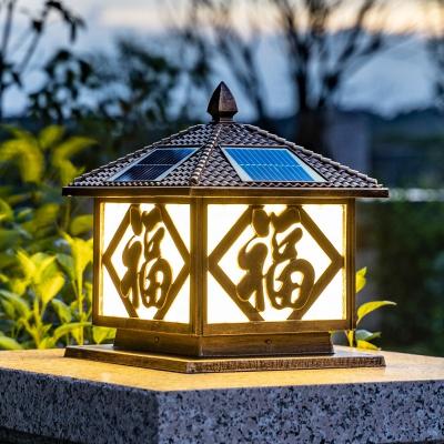 China Die Cast Aluminum Decorative Hot Sale Pillar Post Door Body Lamp Power Luminous Article LED Solar Light Manufacturing Lighting Matrix Rohs Protection Flux for sale