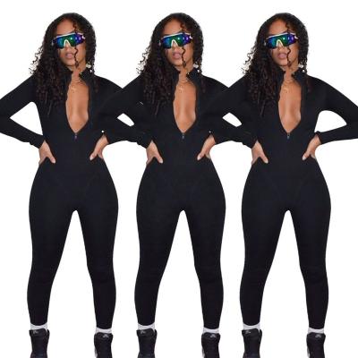 China Solid Color Breathable Sexy Velvet New Arrivals Long Sleeve Plus Size Sports Overalls Autumn Winter Plus Size Jumpsuit Overalls for sale