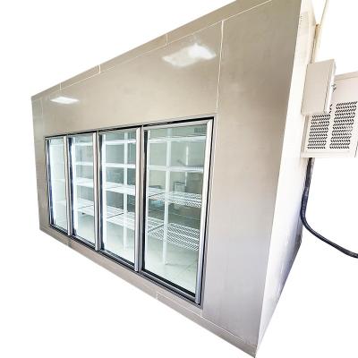 China Container Customized Display Cold Room Walk In Chiller Cold Room With Display Glass for sale