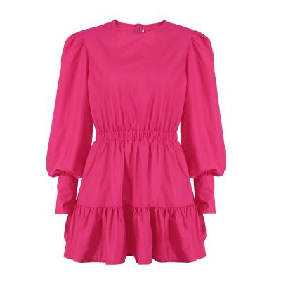 China Fashion breathable girl's new high-grade women's clothing dress ruffled bright colors line for sale