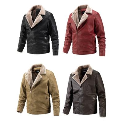 China Wholesale Viable Leather Jacket Men Pilot Clip Jackets Motorcycle Coat Lapel Solid Color Men Waterproof PU Leather Jacket Men for sale