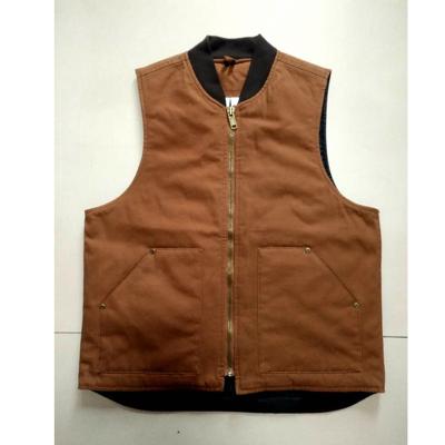 China Heavy Duty Oversized OEM Plus Size Canvas Men's Quilted Striped Outdoor Canvas Work Vest for sale