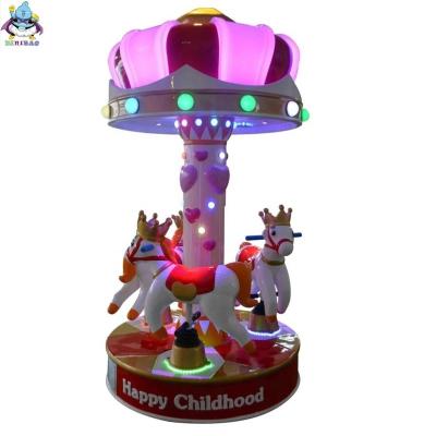 中国 3 Players Rainbow Kids Coin Operated Carousel Amusement Park Kids Ride For Sale 販売のため