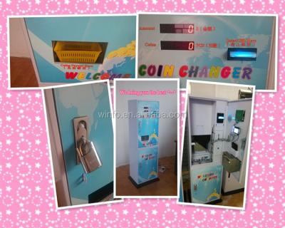 China 2016 Token Changer Coin Changer With Big Price Coin Changing Machine With Coin And Bill Exchange 45*36*150cm for sale