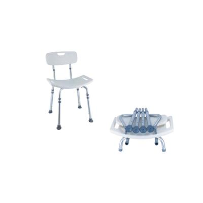 China PE+ALUMINUM Bath Chair With Back Knock Down Design Quick Release for sale