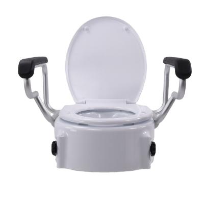 China 3-in-1 Raised Toilet Seat Raised Toilet Seat With Detachable Armrest And Elevated Commode Toilet Seat With Cover for sale