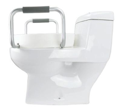 China Detachable Tool Free Disabled Raised Toilet Seat With Padded Arm For Elderly for sale