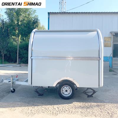 China Vegetable processing plant selling mobile fiberglass round barbecue concession ice cream food trailer hot dog food cart for USA for sale