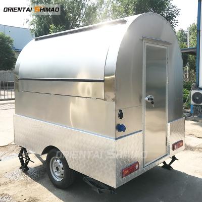 China Vegetable processing factory mini concession food trailer cart coffee stainless steel food truck for sale