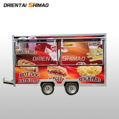 China 7*12 Vegetable Processing Plant Selling Square Trailer Food Trailer Enclosed With Support Customized for sale