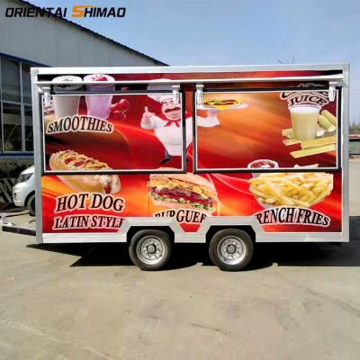 China Vegetable Processing Plant Customized Kitchen Mobile Concession Square Food Trailer for sale