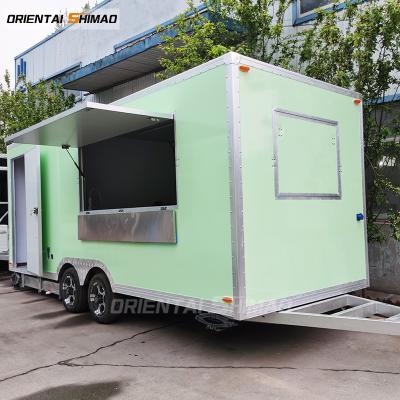 China Vegetable processing plant ORIENTAL SHIMAO light square food trucks mobile food trailer with toilet 30 tons for sale