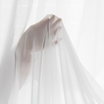 China Factory supply flame retardant sheer soft chiffon white voile fabric for window curtains for sale