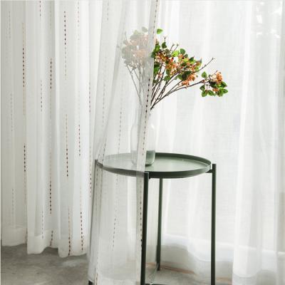 China Factory Supply Flame Retardant Natural Bamboo Style Sheer White Tulle Curtain For Window Curtain Blinds for sale