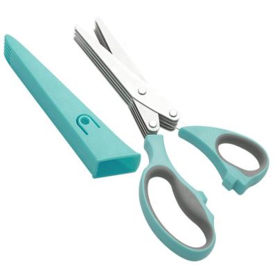 China Herb Scissor 5 Blade Eco-friendly Universal Scissors Universal Kitchen Shear Cutting Scissors for sale