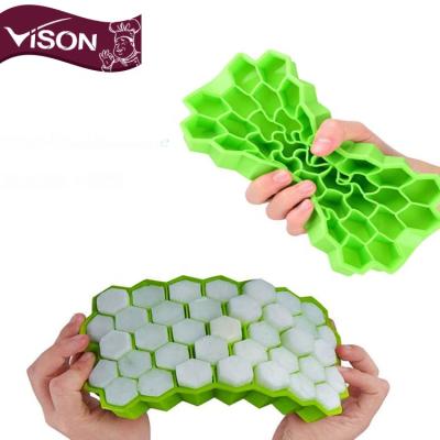 China Hot Selling Silicone Tool Bar Home Honeycomb 37 GridsCustom Silicone Ice Cube Tray Mold Drinking Ice Maker for sale